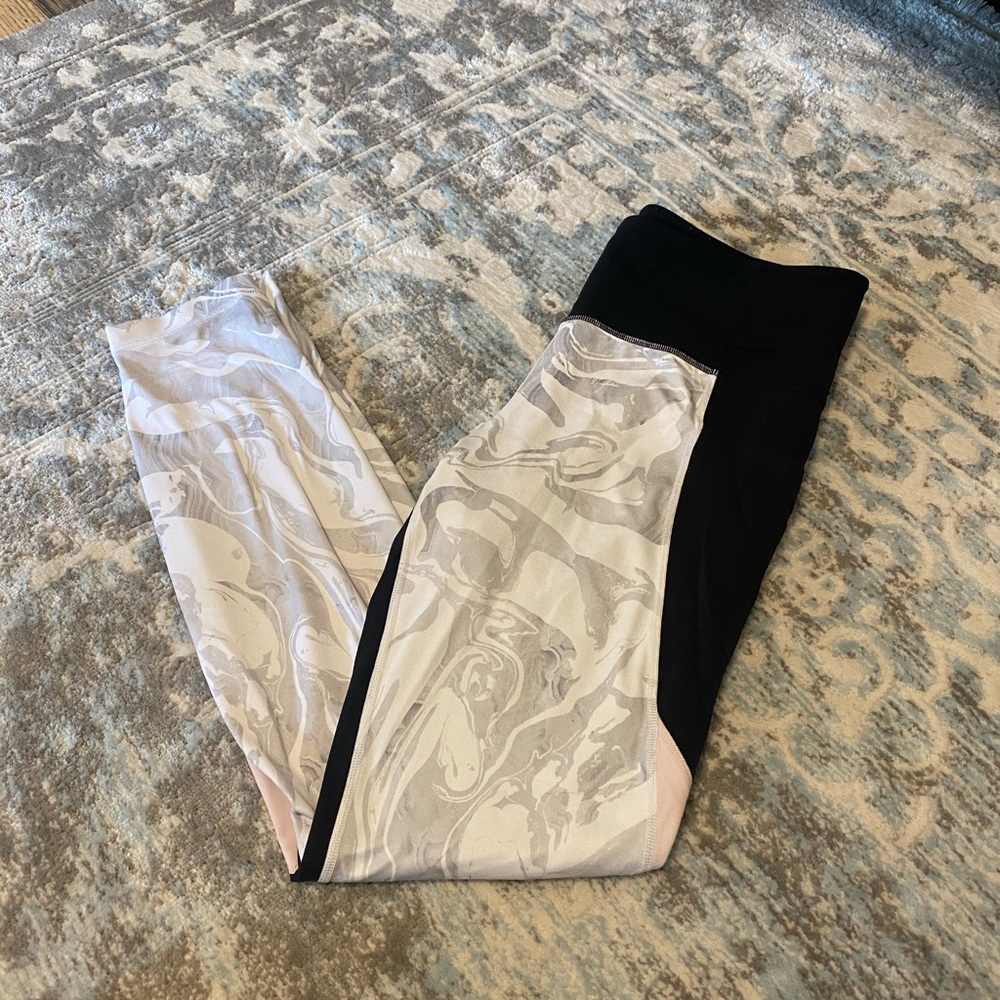 Athleta Marble and Pink Athletic Leggings